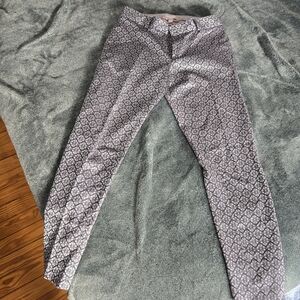 Banana Republic Womens Gray & White Patterned Pants (Petite)